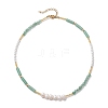 Natural Gemstone & Natural Pearl & Glass Seed Beaded Necklaces for Women NJEW-JN05094-5