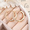 Brass Micro Pave Clear Cubic Zirconia Hoop Earrings EJEW-K300-11G-3