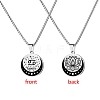 12 Constellation Titanium Steel Half Moon & Lotus Pendant Box Chain Necklaces PW-WGE44A0-03-1