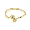 Leaf & Flower Brass Adjustable Ring Settings LS-KK-G527-01C-G-2