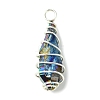 5Pcs Electroplated Natural Quartz Pendants PALLOY-JF03150-3