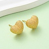 Brass Textured Stud Earrings EJEW-A143-02B-G-2