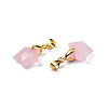 Natural Rose Quartz Charms G-N326-142-09-3