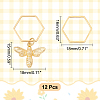 Bees Brass Pendant Decorations HJEW-AB00628-2