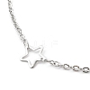 Tarnish Resistant 304 Stainless Steel Cable Chain Anklets AJEW-H104-06P-3