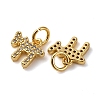 Brass Micro Pave Cubic Zirconia Chai Charms KK-P308-62G-2
