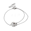 Roman Numerals Stainless Steel Link Bracelets LS-BJEW-L689-01P-1