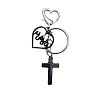 Heart & Cross Plastic Pendant Keychain PW-WG81A1B-01-1