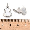 Brass Pave Shell Pendants KK-K365-08C-P-3