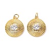 Brass Micro Pave Cubic Zirconia Pendants X-ZIRC-P092-016G-RS-2