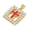 Religion Cross Brass Micro Pave Clear Cubic Zirconia Pendants CU-CBA83A6-03G-G03-2