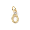 Brass Pave Clear Cubic Zirconia Charms KK-A273-01G-O-1