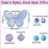 100Pcs 4 Styles  Acrylic Beads OACR-SC0001-66-2