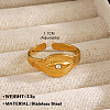 304 Stainless Steel with Crystal Rhinestone Adjustable Cuff Rings FS-WG8A0D7-05-1