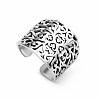 Hollow Out Flower Pattern Brass Cuff Rings for Women FS-WG0DDA6-01-5