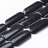 Natural Black Stone Beads Strands G-S364-025-1