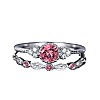 Alloy Micro Pave Cubic Zirconia Finger Rings for Women FS-WG2E042-03-2