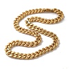 Vacuum Plating 201 Stainless Steel Cuban Link Chain Necklaces NJEW-H033-05B-G-1