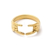 Ion Plating(IP) 304 Stainless Steel Hands Open Cuff Rings for Women X-RJEW-L107-002G-2
