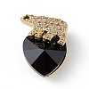 Real 18K Gold Plated Rack Plating Brass Micro Pave Clear Cubic Zirconia Pendants KK-C015-06G-07-1