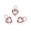 Brass Micro Pave Cubic Zirconia Charms ZIRC-F106-02RG-1