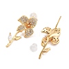 Brass Micro Pave Clear Cubic Zirconia Stud Earrings EJEW-B058-06G-2