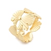 Flower Brass Finger Rings for Women RJEW-B119-09G-4