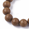 Wood Mala Bead Bracelets BJEW-S140-06-3