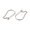 Tarnish Resistant 316 Surgical Stainless Steel Hoop Earrings Findings Kidney Ear Wires STAS-E009-6-2