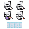 SUPERFINDINGS 6 Sets Plastic Empty Eyeshadow Makeup Palette Containers with 2 Aluminum Pans and Mirror MRMJ-FH0001-25-1