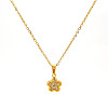 304 Stainless Steel Crystal Rhinestone Pendant Necklaces for Women WG594E0-04-2