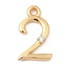 Brass Micro Pave Cubic Zirconia Charms KK-P340-24G-02-1