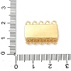 Brass Micro Pave Clear Cubic Zirconia Magnetic Slide Lock Clasps KK-Z139-10G-2