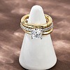 Brass Micro Pave Cubic Zirconia Plain Band Finger Rings for Women RJEW-P160-01C-G01-1