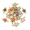 12Pcs 6 Colors Alloy Enamel Connector Rhinestone Settings FIND-TA0004-85-2