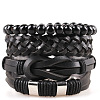 Cowhide & Imitation Leather Cord Knitted Multi-strand Bracelets WG31D03-38-1