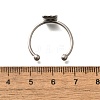 304 Stainless Steel Open Cuff Ring Components STAS-M057-01H-P-3