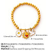 304 Stainless Steel Enamel & Crystal Rhinestone Charm Round Beaded Stretch Bracelets for Women WGE1DD1-04-1