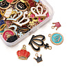 48Pcs 24 Colors Alloy Enamel Charms ENAM-TA0001-23-10