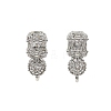 Brass Micro Pave Clear Cubic Zirconia Stud Earring Findings LS-KK-C107-06P-1