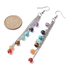 Chakra Natural & Synthetic Mixed Gemstomne Beaded Dangle Earrings EJEW-JE05427-01-3