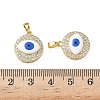 Brass Micro Pave Cubic Zirconia Pendants KK-I371-38G-03-3