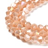 Opaque Solid Color Electroplate Glass Beads Strands LS-EGLA-A039-P4mm-B06-3