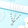 201 Stainless Steel Sun Moon Star Pendant Mixed Stone & 304 Stainless Steel Link Chain 3 Layer Necklaces for Women NJEW-JN05470-02-1