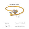 304 Stainless Steel Micro Pave Clear Cubic Zirconia Cuff Open Rings for Women WG6D6AE-02-1