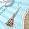 Jute Cord Tassel Pendant Decorations HJEW-JM02822-2