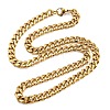 PVD Vacuum Plating 201 Stainless Steel Curb Chain Necklaces NJEW-Q336-11A-G-5