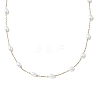 304 Stainless Steel and ABS Imitation Pearl Chain Necklaces NJEW-JN05266-5