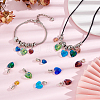 36Pcs 9 Colors Faceted Glass European Dangle Charms PALLOY-PH01654-5