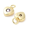 Brass Micro Pave Cubic Zirconia Charms KK-C051-07G-01-2